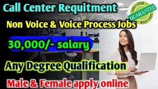 Voice amp non voice process jobs  work from home jobs  free job search  latest job information [upl. by Helbonnah]