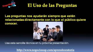 Tecnicas de Oratoria Usar Preguntas en las Introducciones [upl. by Inafit]