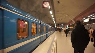 Stockholm Metro Hjulsta bound CX Line 10Blue Line Train leaving Rissne [upl. by Abner69]