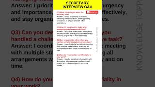 Secretary Interview Questions and Answers [upl. by Nrehtac]