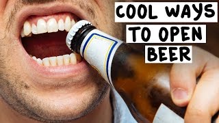 7 Cool Ways to Open Beer  Tipsy Bartender [upl. by Aihtak936]