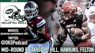 New York Jets MidRound RB Targets Kylin Hill Javian Hawkins Demetric Felton  Oklahoma Drill 4 [upl. by Lurette]