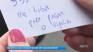 Homem bate em motocicleta e deixa um bilhete em Guaramirim [upl. by Vasiliu871]