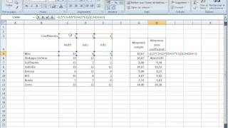 EXCEL  Cas  Moyenne avec coefficient [upl. by Idelle]