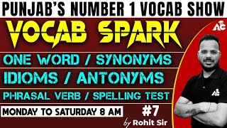 Master Vocabulary for SSC amp Punjab State Exams  VOCAB SPARK with Rohit Sain Sir 7 [upl. by Drusy]