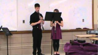 quotLittle Preludequot Bach  Mitch and Helen Clarinet Duet [upl. by Retsbew]