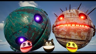 robot pacman vs scary pacman vs cartoon cat vs lava monster pacman vs mspac man vs giant pacman v88 [upl. by Lydia547]