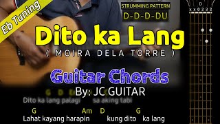 Dito ka Lang Moira Dela Torre EASY Guitar Chords w LYRICS amp Strumming Pattern  JC GUITAR [upl. by Rigby105]