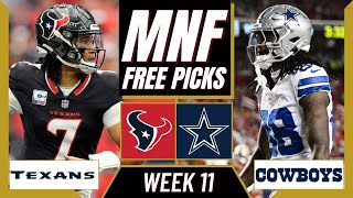 Monday Night Football Picks NFL Week 11 TEXANS vs COWBOYS  MNF Parlay Picks [upl. by Ayhdiv]