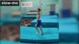 MAG 2022 COP Artistic gymnastics elements A forward walkover FX slowmo [upl. by Patrick]