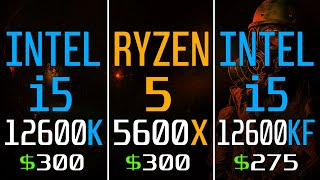 INTEL i5 12600K vs RYZEN 5 5600X vs INTEL i5 12600KF  PC GAMES BENCHMARK [upl. by Hubble]