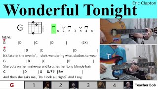 Wonderful Tonight  Eric Clapton  Guitar Lesson Chords Lyrics and Performance Video TeacherBob [upl. by Bushweller850]