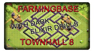 TH8 Farming Base with 2 Dark Elixir Drills  Clash of Clans [upl. by Natam]