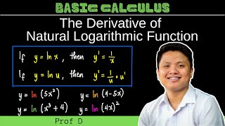 Derivatives of Natural Logarithmic Functions  Formulas and Sample Problems  Basic Calculus [upl. by Littell]