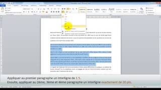 Appliquer un Interligne à un paragraphe [upl. by Adni]