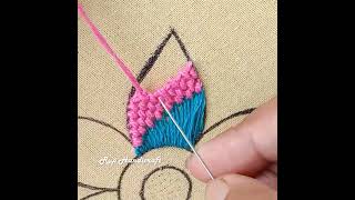 Flower Embroidery Design  Trellis Blanket 2 Stitches Beautifull Flower Embroidery Tricks Tripd [upl. by Ronyar]