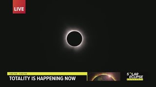 Total solar eclipse Watch the moment totality happens in Texas [upl. by Renelle]