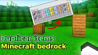 duplicar items minecraft 121 bedrock en menos de 2 minutos [upl. by Ellierim]