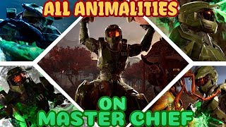 All Animalities Performed on Master Chief Mod  Mortal Kombat 1 [upl. by Erastatus]