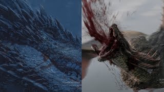 Rhaegal amp Viserion Death Scenes  Both Dragons Death Scenes  Game of Thrones FULL HD [upl. by Edyak]