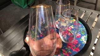 GOLD RIM DRINKING GLASSES FROM WEST ELM [upl. by Notffilc]