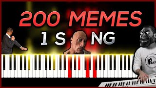 200 MEMES in 1 SONG  PIANO TUTORIAL [upl. by Ebert]