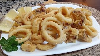 CALAMARES FRITOS que te quedaran crujientes y tiernos👌🏼 [upl. by Ane511]