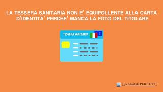 La tessera sanitaria vale come documento di identità [upl. by Stelmach]