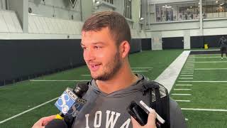 Iowa footballs Luke Lachey backs Cade McNamara looks ahead after tough loss to Michigan State [upl. by Anstice]