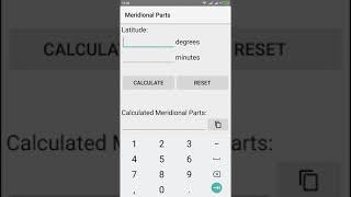 Meridional Parts  Distance Calculators  Nautical Calculator for Android [upl. by Erelia]