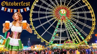 Oktoberfest 2022 🍺 Germany 🇩🇪 Night Walk Tour 4K HDR [upl. by Oakie603]