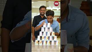 Paper Cup Pyramid Battle 😯  shorts  Wait For It [upl. by Namreh]