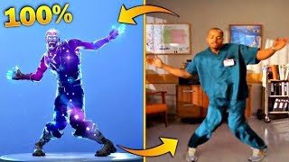 ALL LEGENDARY FORTNITE DANCES VS REAL LIFESMOOTH MOVES ORANGE JUSTICE ELECTRO SWING [upl. by Idet]