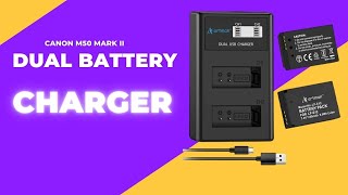 Dual Battery Charger for Canon M50 Mark II Mirrorless Camera  How to Improve LPE12 Battery Backup [upl. by Siffre]