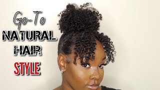 Cute and Easy GOTO Natural Hair Style  4a 4b Medium Length Hair [upl. by Zilevi924]