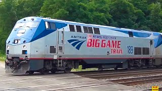 One of the Reasons Amtrak is Late Rare look At The Amtrak Big Game Unit 189 5 Trains Meet [upl. by Jacobba918]