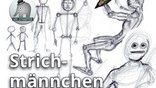 Strichmännchen zeichnen  worauf man achten muss [upl. by Norehs]