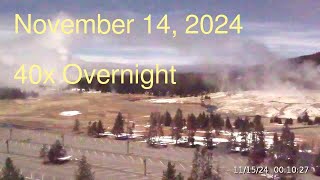 November 14 2024 Upper Geyser Basin Overnight Streaming Camera Archive [upl. by Molahs]