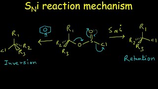 SNi reaction mechanism  Retention of configuration  Effect of Pyridine  Organic Chemistry [upl. by Drahser]