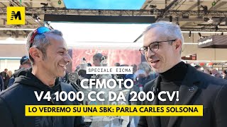 EICMA 2024  Ecco motore V4 1000 cc di CFMOTO Intervista con Carles Solsona dellRampD di CFMOTO [upl. by Llerroj]