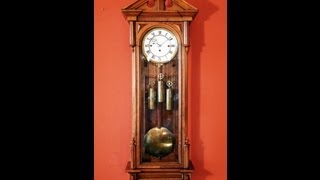 3Weight VIENNA REGULATOR  Antique Clock  Grande Sonnerie c1880 [upl. by Zehcnas]