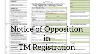 How to oppose Registration of Trademark  Notice of Opposition  Trademark Registration [upl. by Ahsinauq]