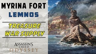 Myrina Fort Lemnos  Loot Treasure amp War Supply Location  ASSASSINS CREED ODYSSEY [upl. by Yme]