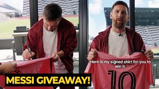 Messi is GIVING AWAY his signed Inter Miami shirt you can join to participate Football News Today [upl. by Hightower547]