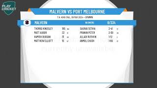 Victorian SubDistrict CA  South East 4th XI Div 2  Semi Final  Malvern v Port Melbourne  Day 1 [upl. by Narine]