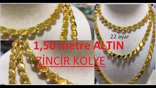 22 AYAR ZİNCİR KOLYE 15 metre Altın Kolye 22k Gold Necklace Chain designs [upl. by Carrew]