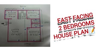 EAST FACING 2 BEDROOMS HOUSE PLAN📝 [upl. by Kapeed]