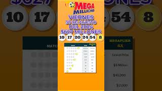 Resultados Mega Millions Viernes 30 de Agosto 2024 Jackpot 627 Millones de dólares megamillions [upl. by Nicky]