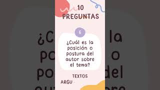 10 preguntas para evaluar el nivel literal de textos argumentativos [upl. by Sophia887]