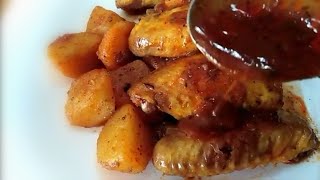 Alette di pollo e patate con salsa alla paprika piccante 😜🌶 [upl. by Gratt]